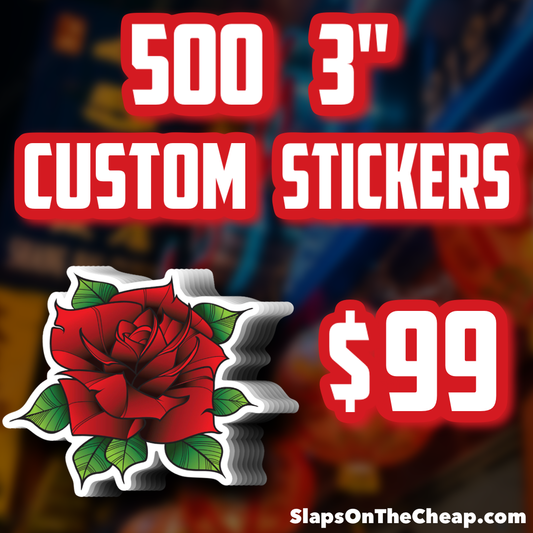 500 Custom 3" Stickers